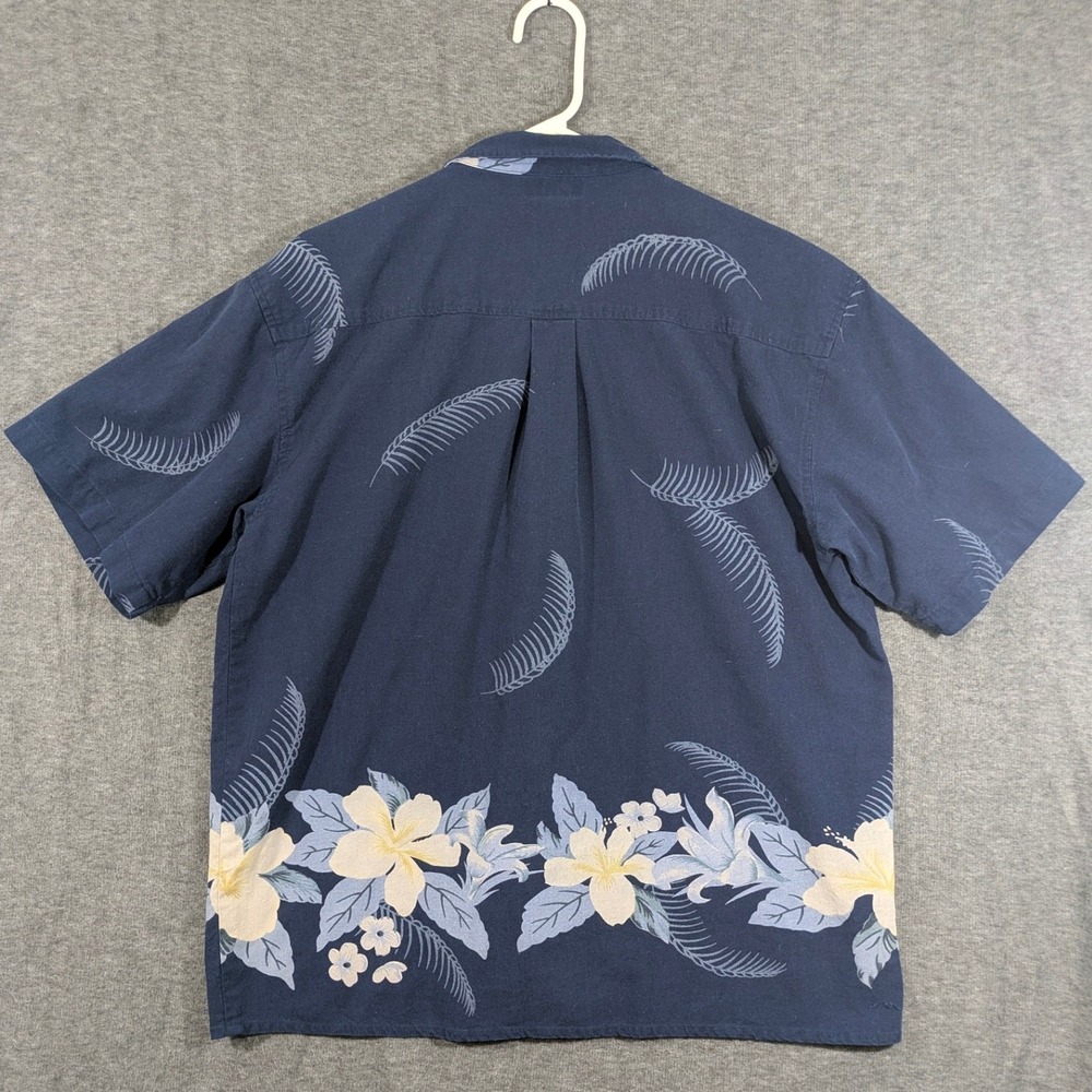 Montage‎ Collection 100% Silk Blue Floral Button Down Hawaiian Shirt Size XL - Picture 2 of 6